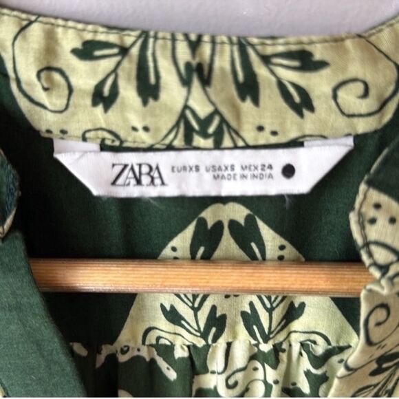 ZARA Maxi Print Dress Kaftan Cover Up Boho Tropical - Picture 11 of 13